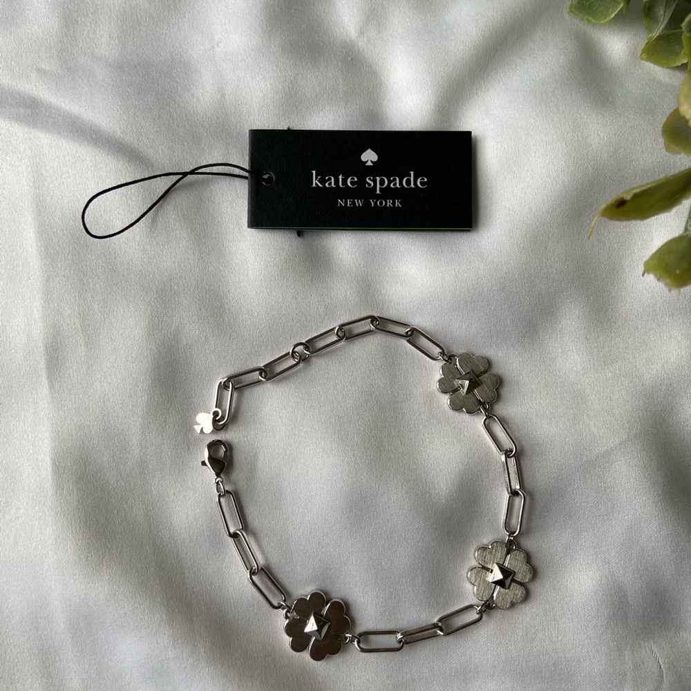 Kate Spade Silver Floral Charm Bracelet